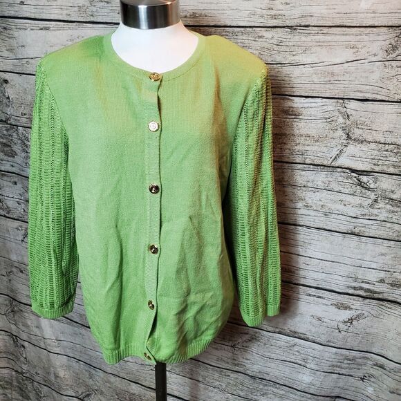 St. John Sport Mario Green Sweater Size Large